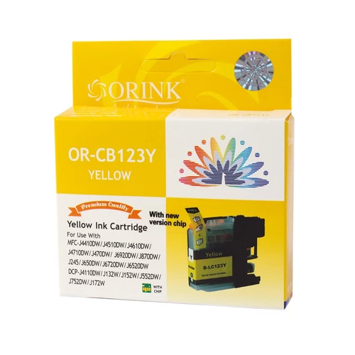 Brother LC123 tintapatron yellow ORINK (utángyártott)