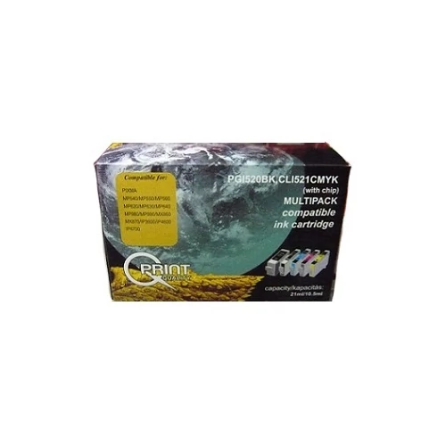 Q-Print tintapatron PGI520BK/CLI521B,C,M,Y  multipack (chipes) (utángyártott)